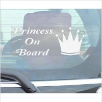 Princess On Board-Car Window Sticker-Fun,Self Adhesive Vinyl Sign for Truck,Van,Vehicle 